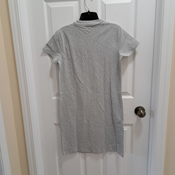 ❤️ New! Champion T-Shirt Dress Light Grey Women's XS Cotton Blend Short Sleeve - Picture 7 of 11